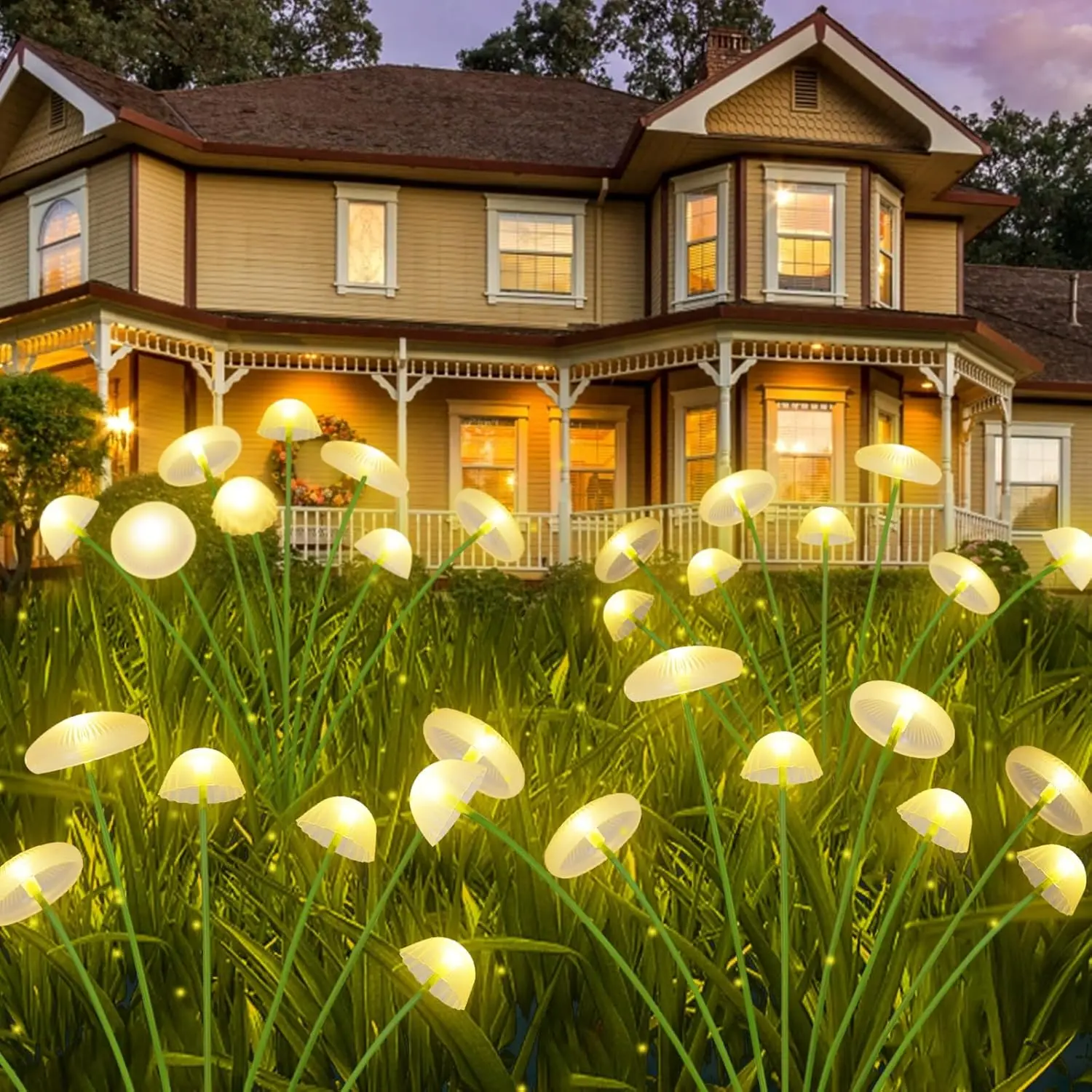 Amber Garden — Set di Luci Solari a Fungo da Giardino